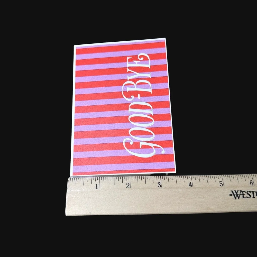 Vintage Hallmark Goodbye Party Invitations Red Purple Striped Set of 9 60PM 721